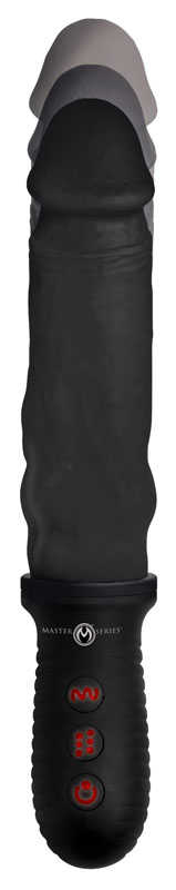 8X Auto Pounder Vibrating and Thrusting Dildo with Handle - Black - Image 2