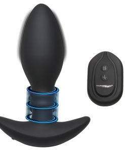 Rim Slide 10X Sliding Ring Silicone Butt Plug with Remote