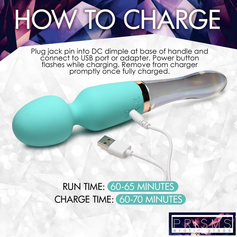 10X Turquoise Dual Ended Silicone and Glass Wand - Image 10