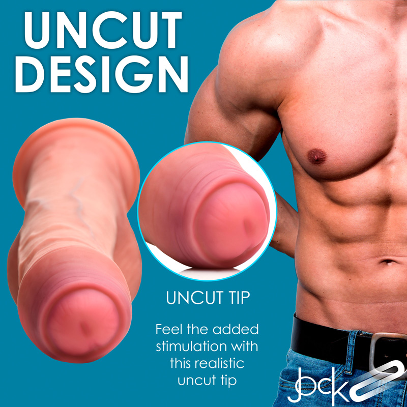 8.7 Inch Dual Density Uncut Dildo with Balls - Image 3