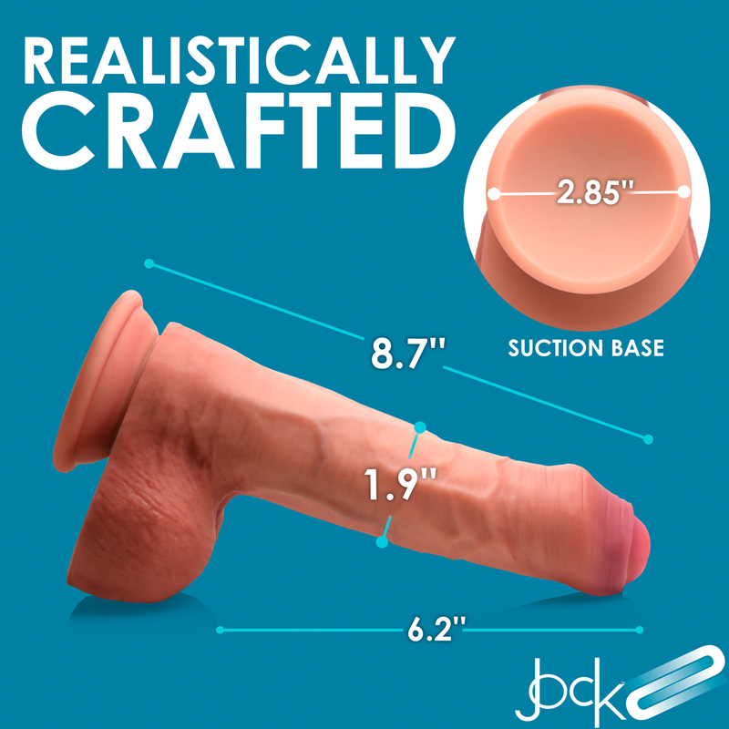 8.7 Inch Dual Density Uncut Dildo with Balls - Image 4