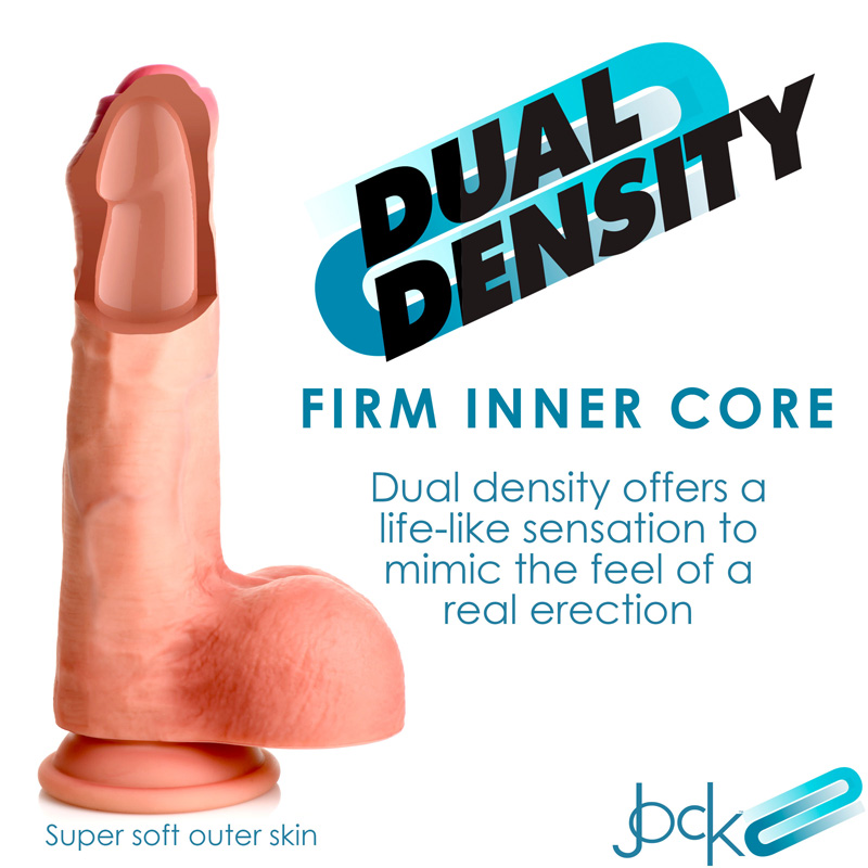 8.7 Inch Dual Density Uncut Dildo with Balls - Image 7