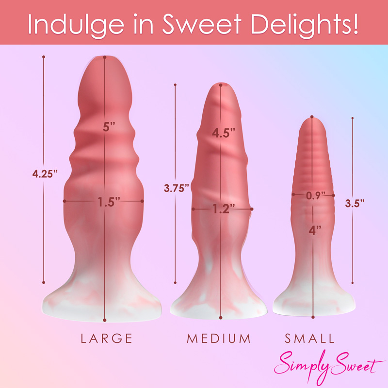 3 Piece Silicone Butt Plug Set - Pink - Image 4