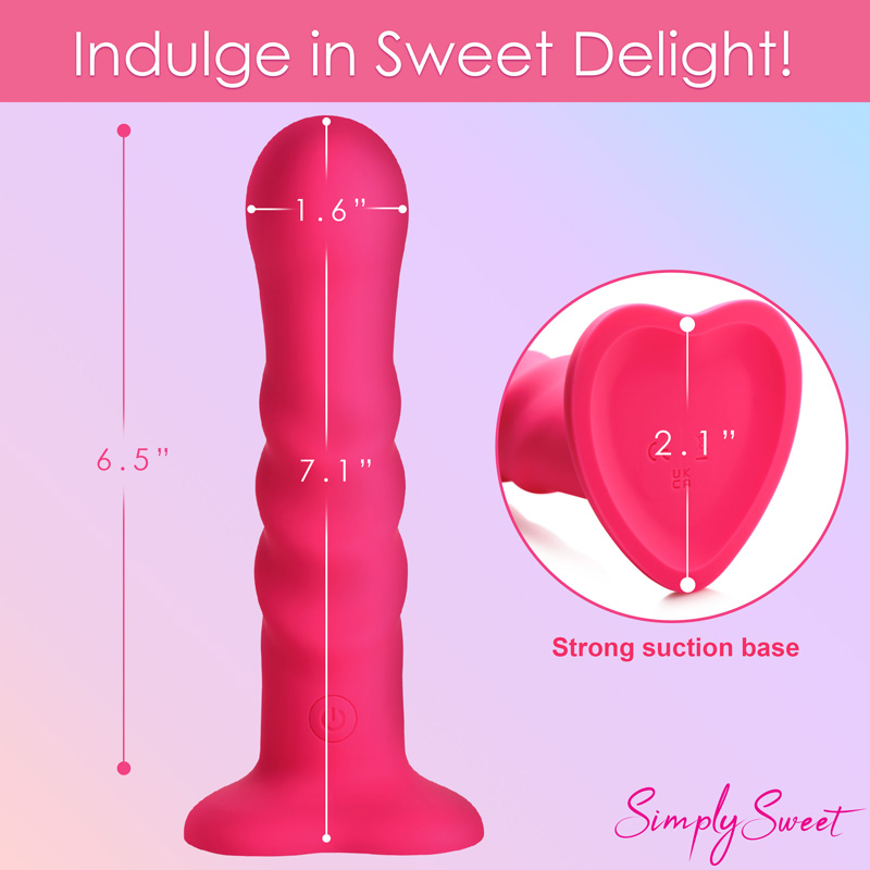 21X Vibrating Ribbed Silicone Dildo - Image 4