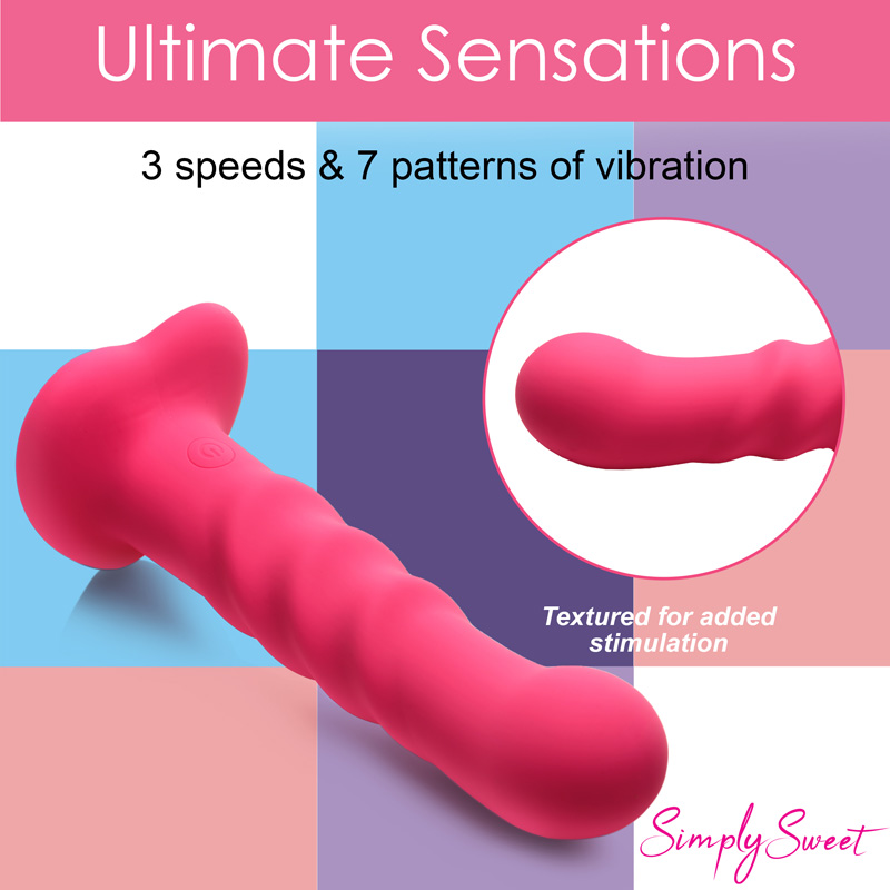 21X Vibrating Ribbed Silicone Dildo - Image 7