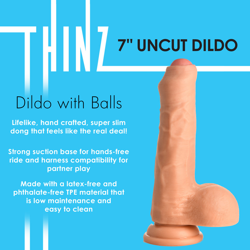 7 Inch uncut Dildo with Balls - Image 2