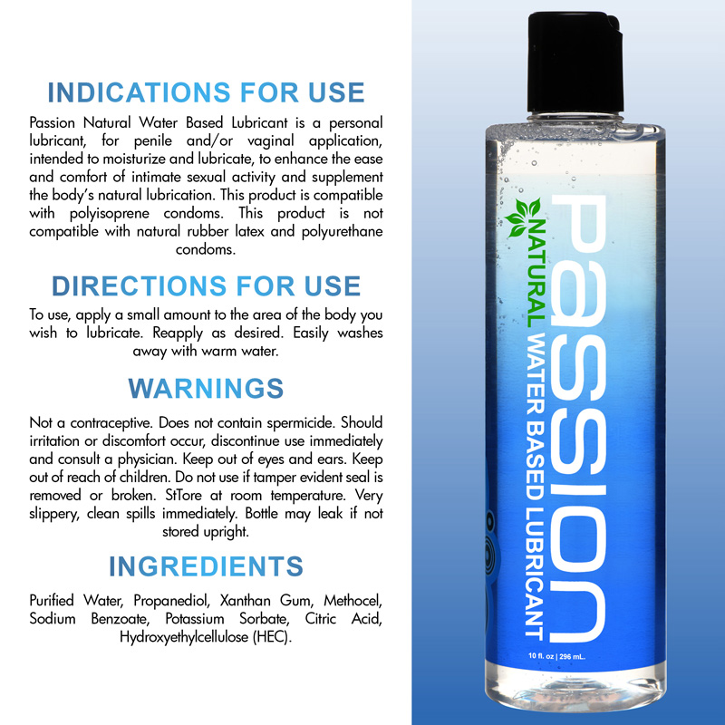 Passion Natural Water-Based Lubricant - 10 oz - Image 4