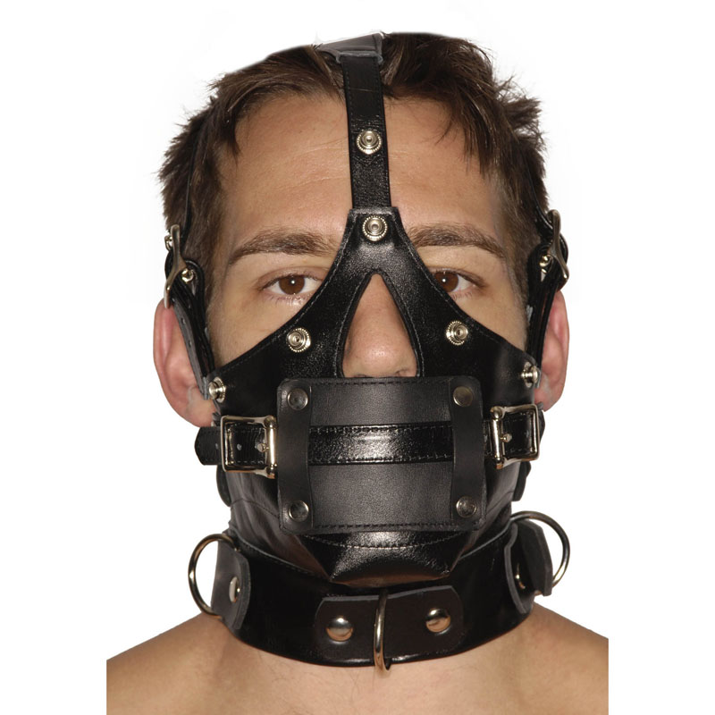 Strict Leather Premium Muzzle with Blindfold and Gags - Image 2
