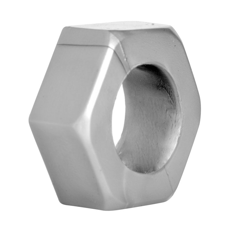 Silver Hex Heavy Duty Cock Ring and Ball Stretcher - Image 3