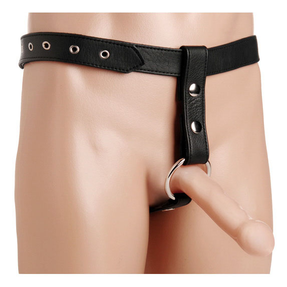 Leather Butt Plug Harness with Cock Ring - Image 2