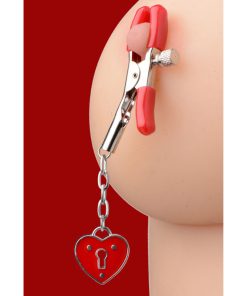Captive Heart Padlock Nipple Clamps