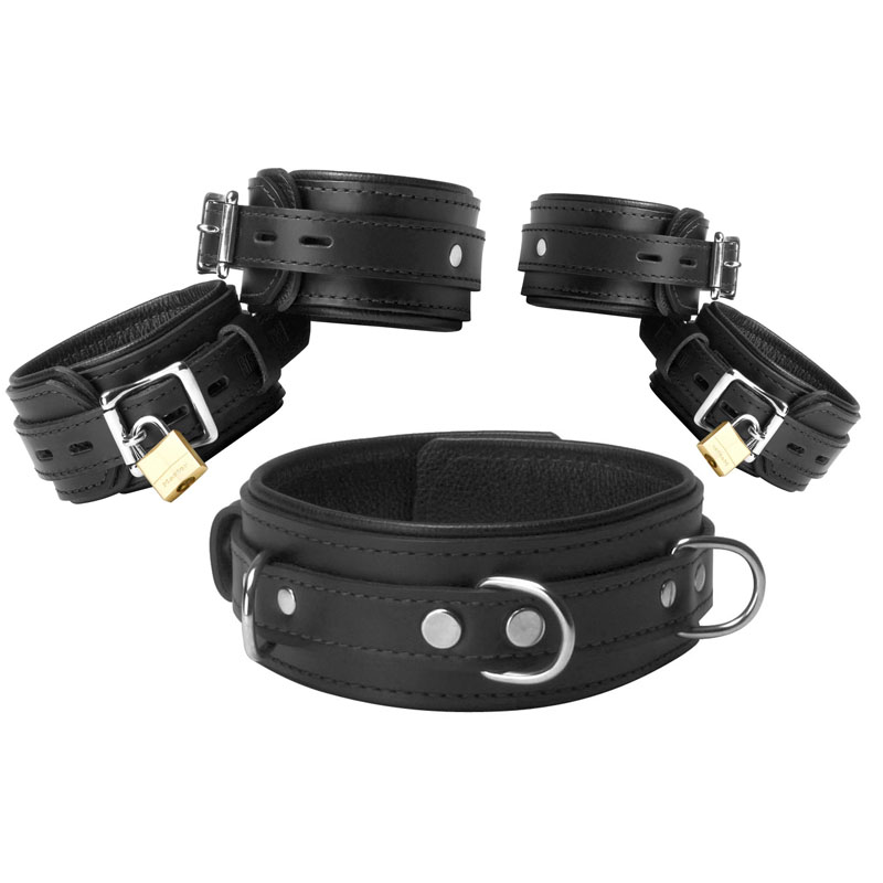 Black Premium Leather Bondage Essentials Kit - Image 2