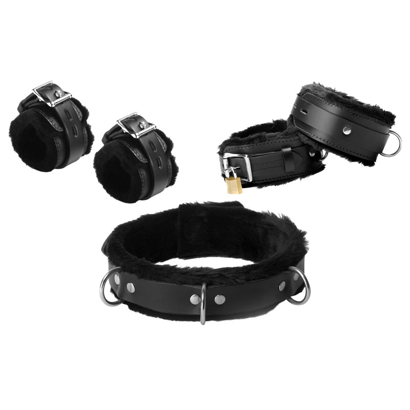 Fur Lined Leather Bondage Essentials Kit - Image 2