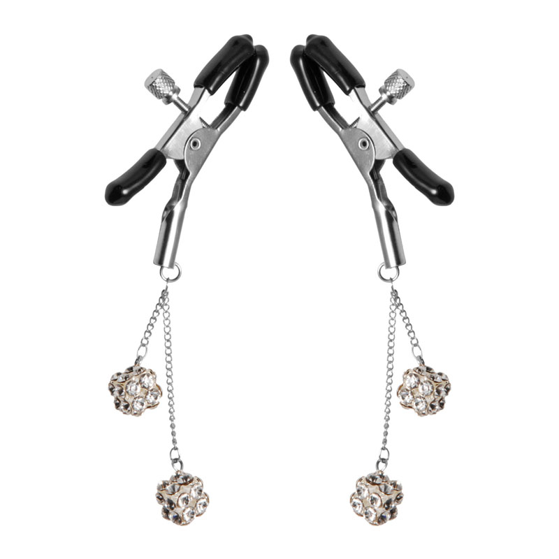 Ornament Adjustable Nipple Clamps with Jewel Accents - Image 3