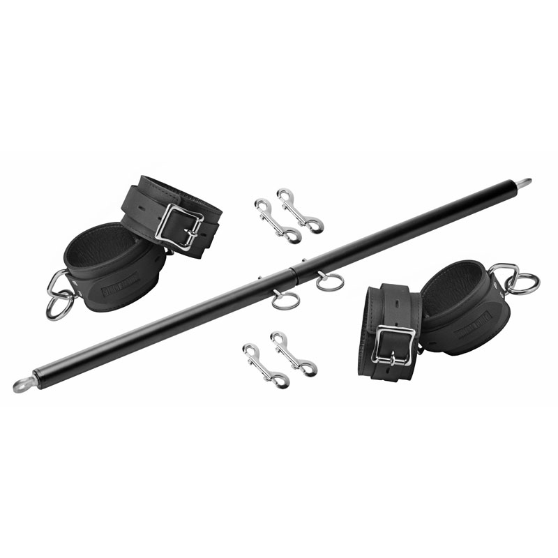 Black Doggy Style Spreader Bar Kit with Cuffs - Image 2