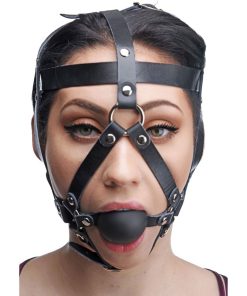 Leather Head Harness with Ball Gag