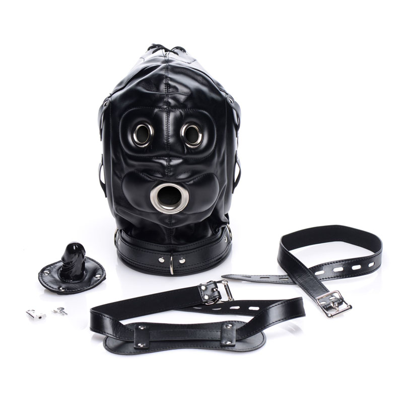 Bondage Hood with Penis Gag - Image 5