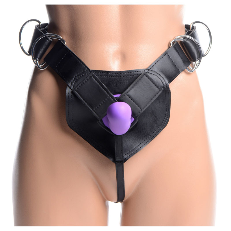 Flaunt Strap On with Purple Silicone Dildo - Image 4