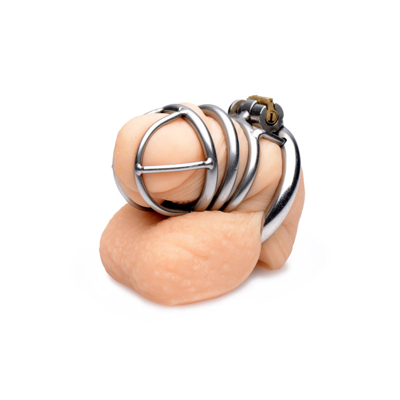 The Pen Deluxe Stainless Steel Locking Chastity Cage - Image 2
