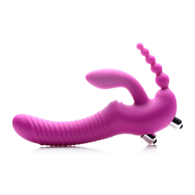 Regal Rider Vibrating Silicone Strapless Strap On Triple G Dildo - Image 2