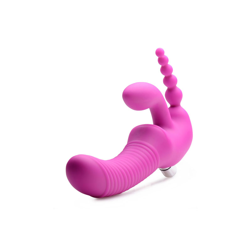 Regal Rider Vibrating Silicone Strapless Strap On Triple G Dildo - Image 3