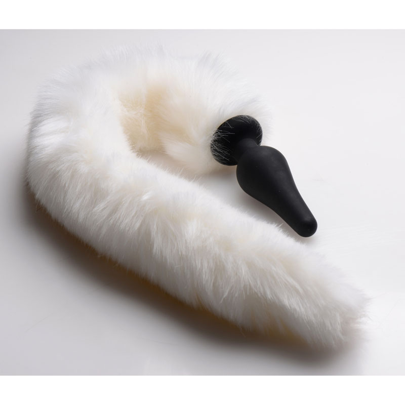 White Fox Tail Anal Plug and Ears Set - Image 3