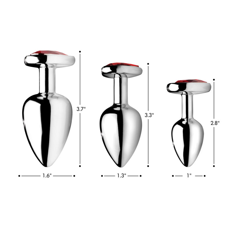 Red Heart Gem Anal Plug- Small - Image 3
