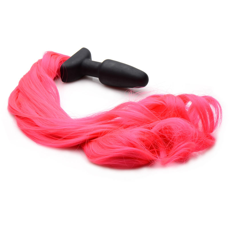 Hot Pink Pony Tail Anal Plug - Image 2