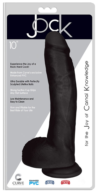 JOCK 10 Inch Dong with Balls Black - Image 2