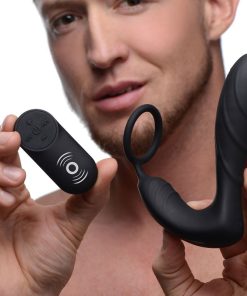 Silicone Prostate Vibrator and Strap with Remote Control