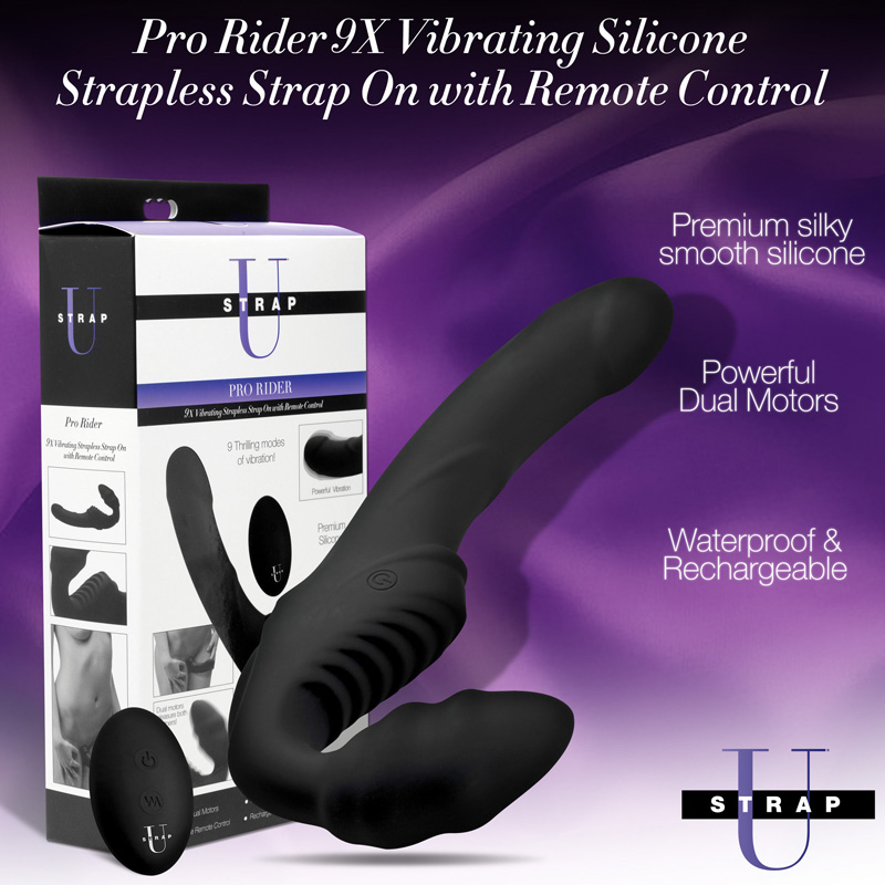 Pro Rider 9X Vibrating Silicone Strapless Strap On with Remote Control - Image 2