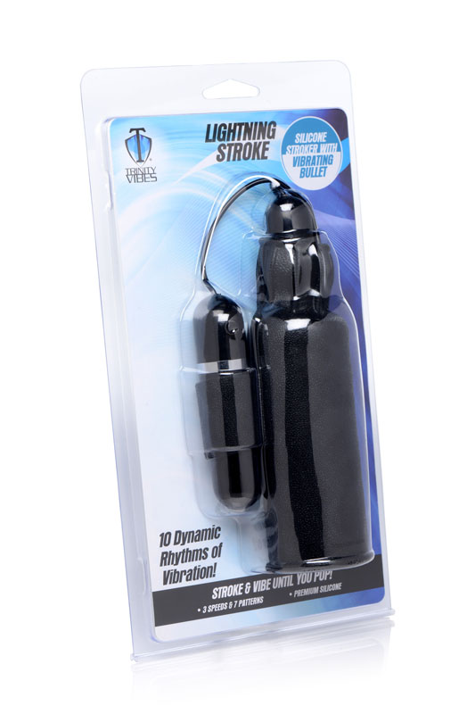 Lightning Stroke Silicone Stroker With Vibrating Bullet - Image 7