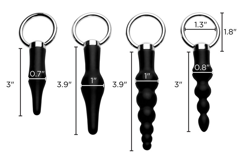 4 Piece Silicone Anal Ringed Rimmer Set - Image 4