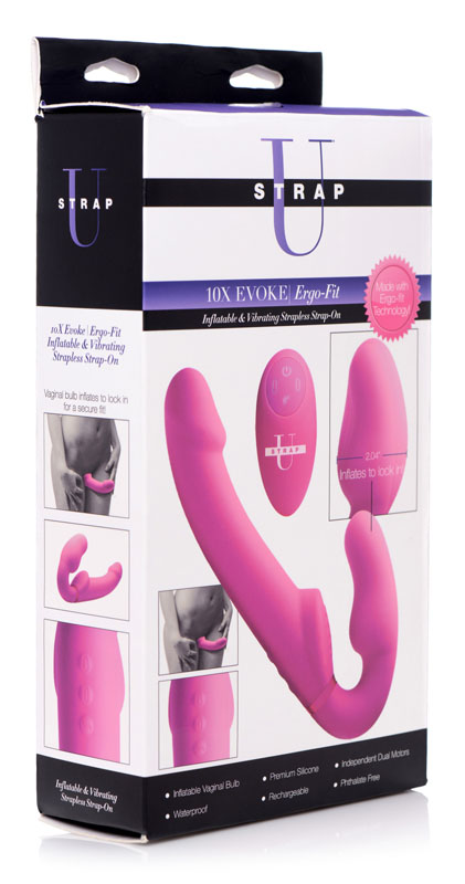 Worlds First Remote Control Inflatable Vibrating Silicone Ergo Fit Strapless Strap-On - Image 6