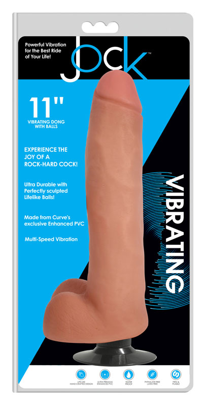 JOCK 11 Inch Vibrating Dong with Balls - Image 2