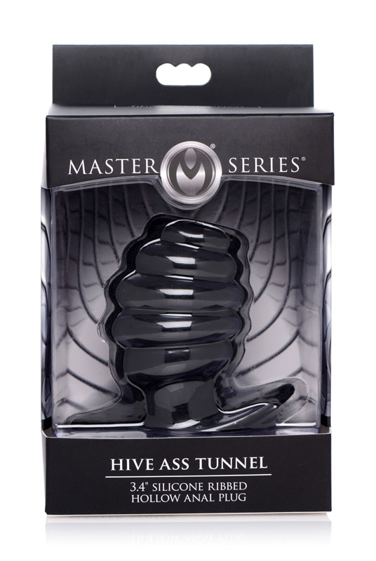 Hive Ass Tunnel Silicone Ribbed Hollow Anal Plug - Medium - Image 7