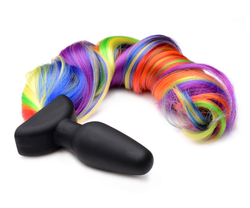 Remote Control Vibrating Rainbow Pony Tail Anal Plug - Image 5