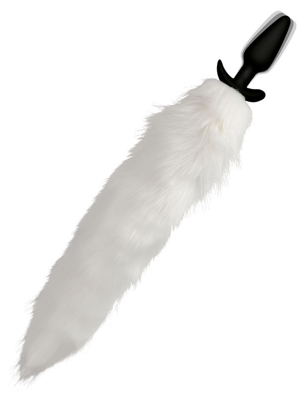 Vibrating White Fox Tail Slender Anal Plug - Image 4