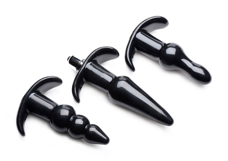 Thrill Trio Anal Plug Set - Black - Image 3