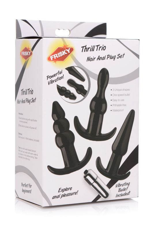 Thrill Trio Anal Plug Set - Black - Image 5