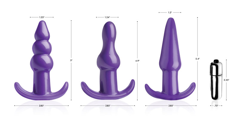 Thrill Trio Anal Plug Set - Purple - Image 3
