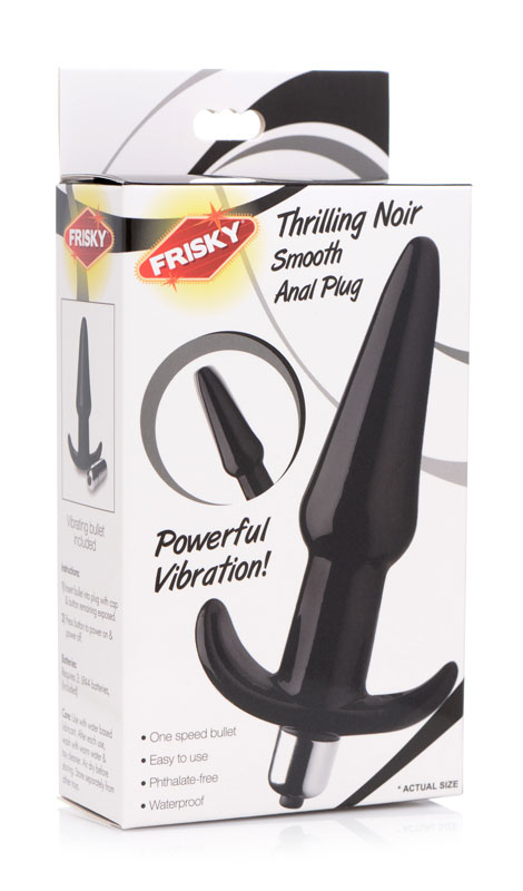 Smooth Vibrating Anal Plug - Black - Image 6