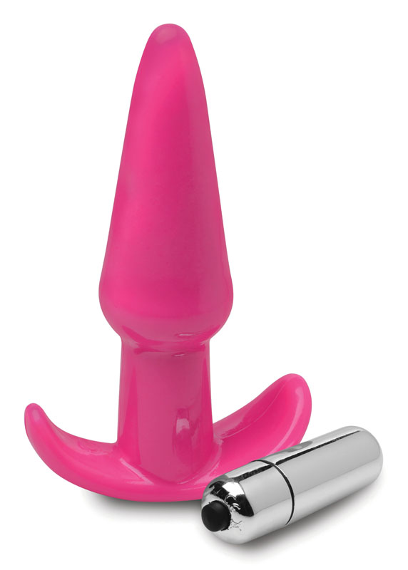 Smooth Vibrating Anal Plug - Pink - Image 2