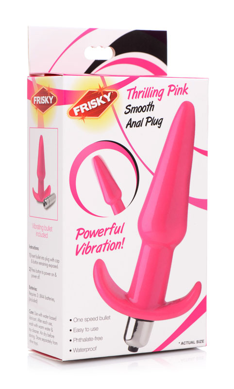Smooth Vibrating Anal Plug - Pink - Image 5