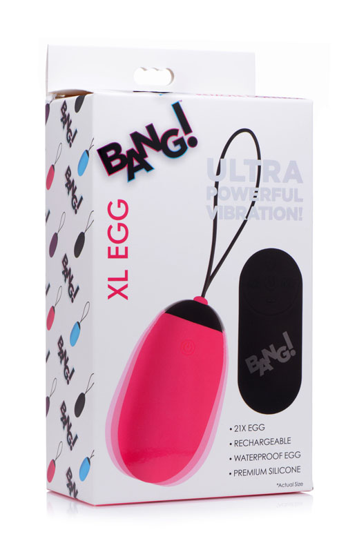 XL Silicone Vibrating Egg - Pink - Image 5