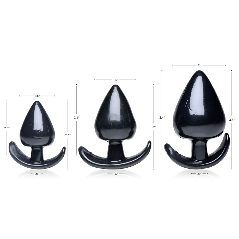 Triple Spades 3 Piece Anal Plug Set - Image 3