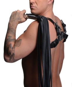 Leather Flogger with Stainless Steel Handle