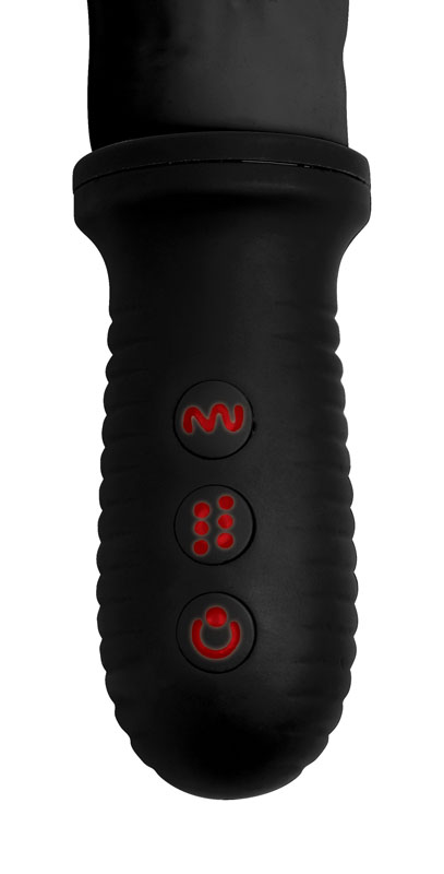 8X Auto Pounder Vibrating and Thrusting Dildo with Handle - Black - Image 4