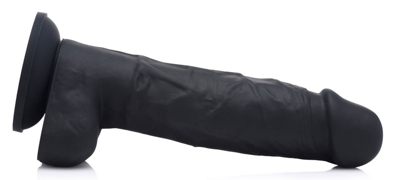 Power Pecker 7 Inch Silicone Dildo with Balls - Black - Image 2