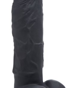 Power Pecker 7 Inch Silicone Dildo with Balls - Black